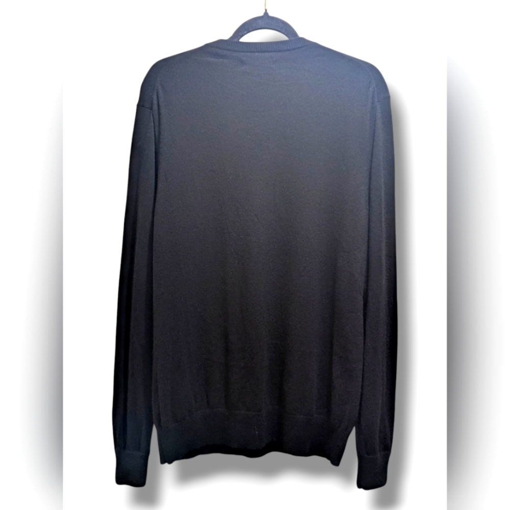 *Flawed* Everlane Men's Black V-Neck Long Sleeve 100% Cashmere Sweater- L - Picture 4 of 14